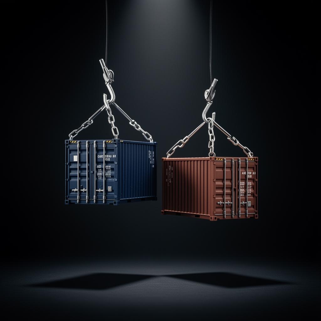 Suspended shipping containers